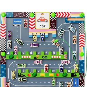 Interactive Magnetic Alphabet Race Track Maze